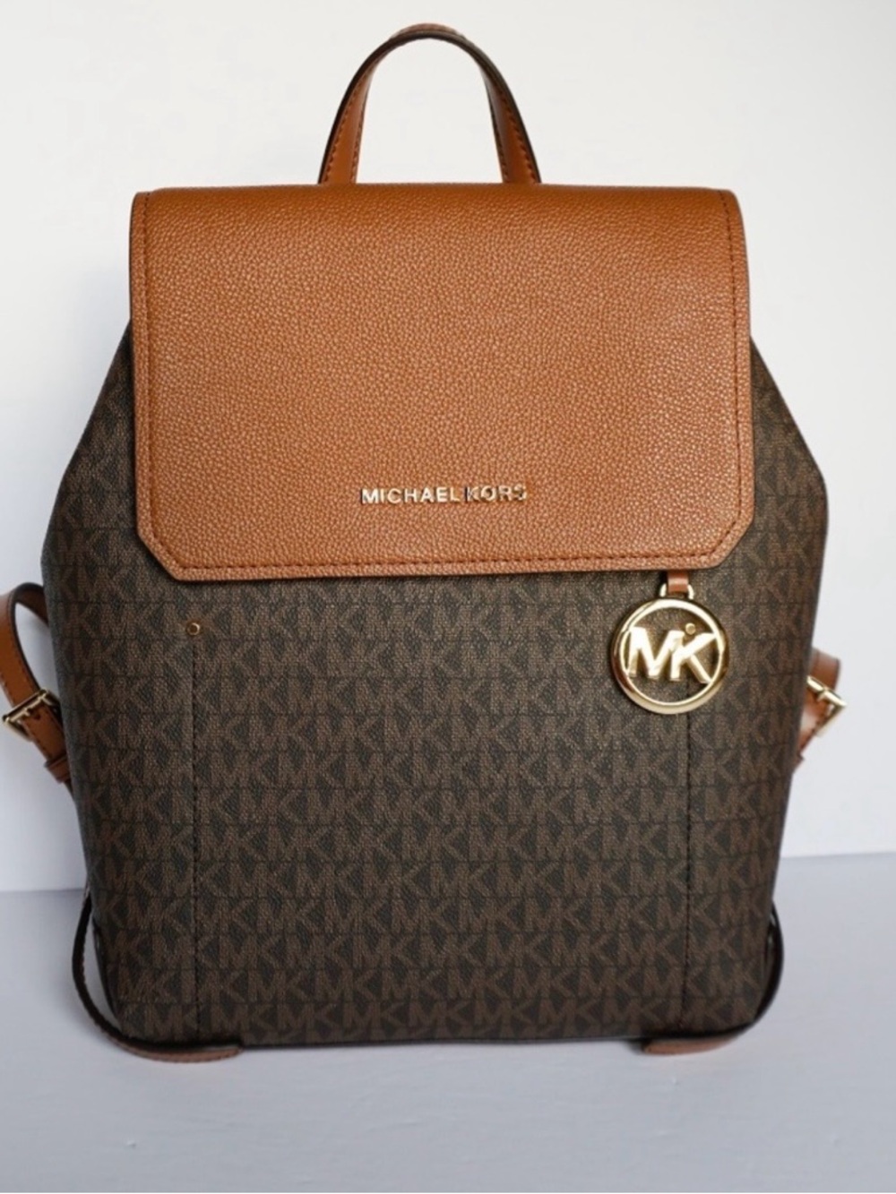 MICHAEL KORS Hayes Medium Brown Leather Backpack